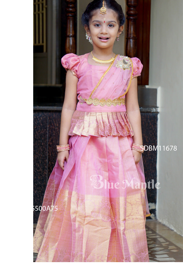 1763: Rose gold Skirt & Blouse with Dupatta Sending on October 28