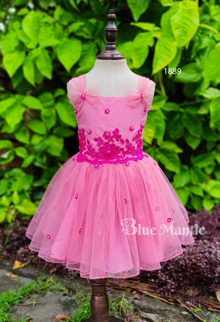 1889 Ready to Dispatch: Peach & Pink Frock