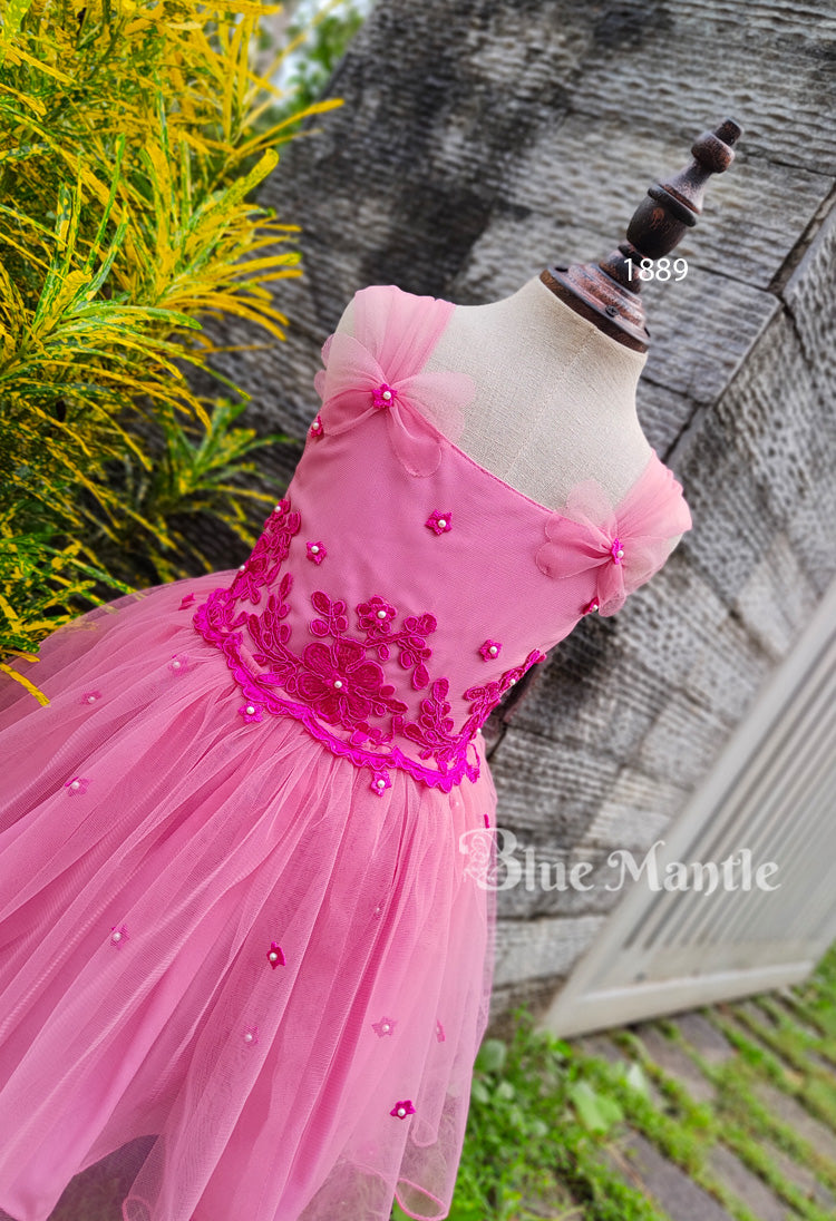 1889 Ready to Dispatch: Peach & Pink Frock