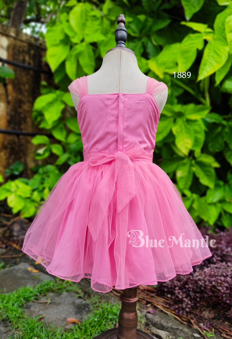1889 Ready to Dispatch: Peach & Pink Frock