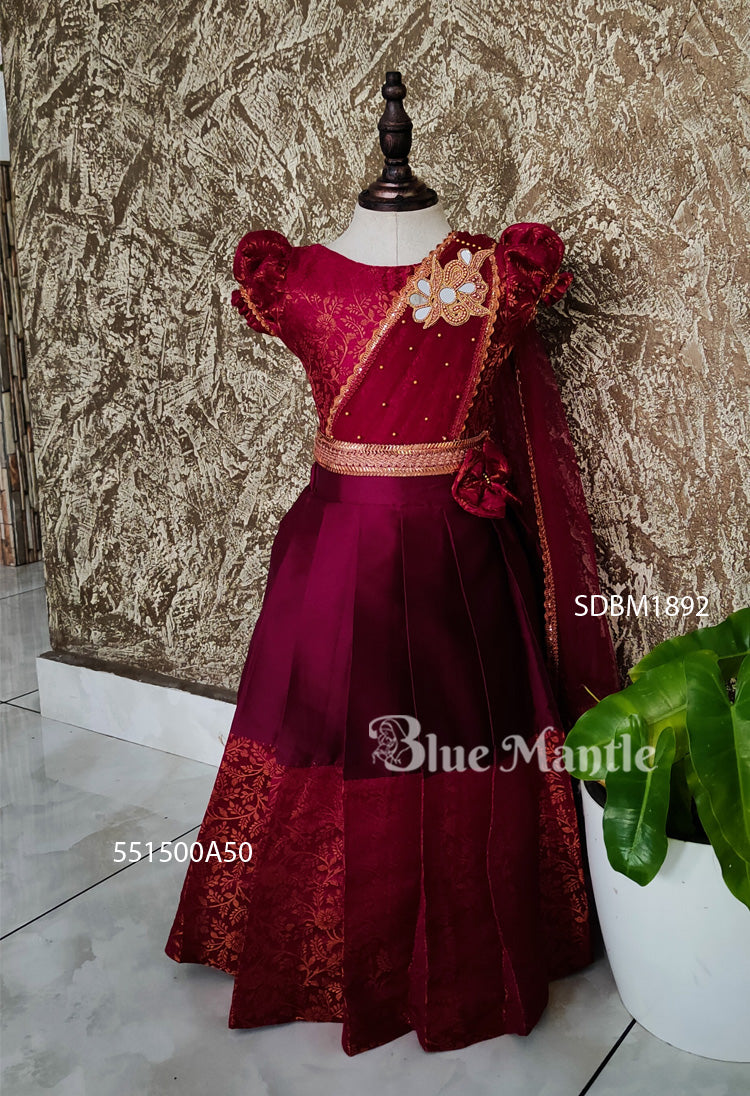 SDBM1892 Ready to Dispatch: Maroon Little Dhavani