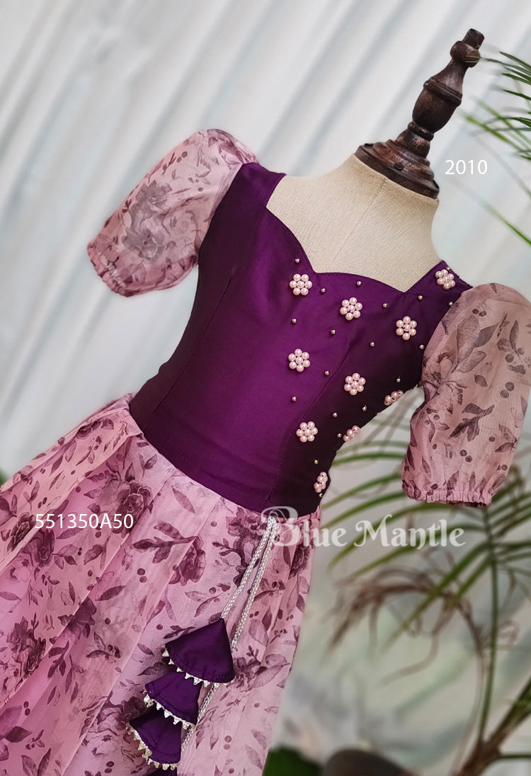 2010Ready to Dispatch: Grape& light pink Organza Skirt & Top