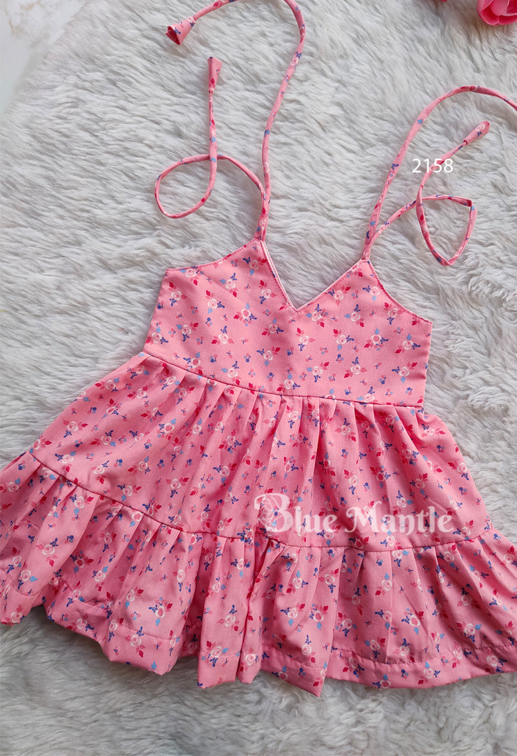 2158 Ready to dispatch: Light Peach Baby Frock