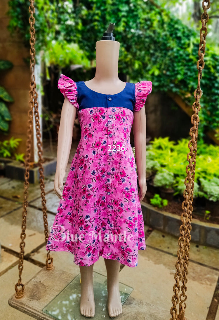 2236 Ready to Dispatch: Pink &blue frock