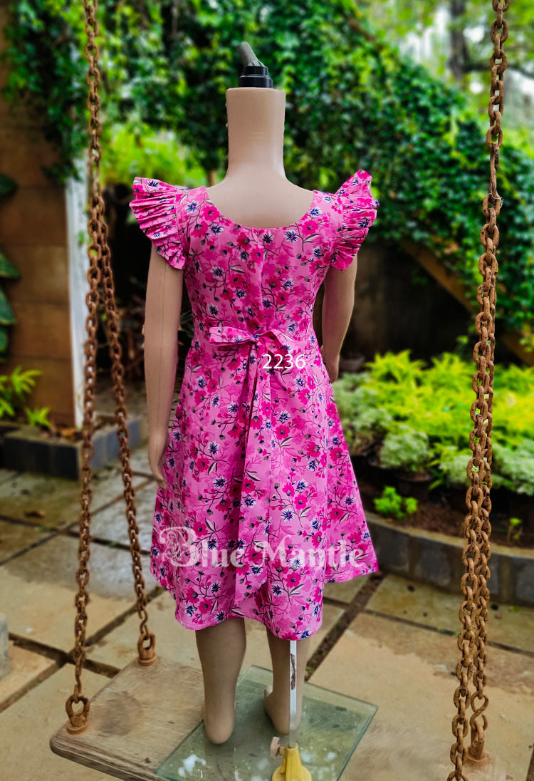 2236 Ready to Dispatch: Pink &blue frock