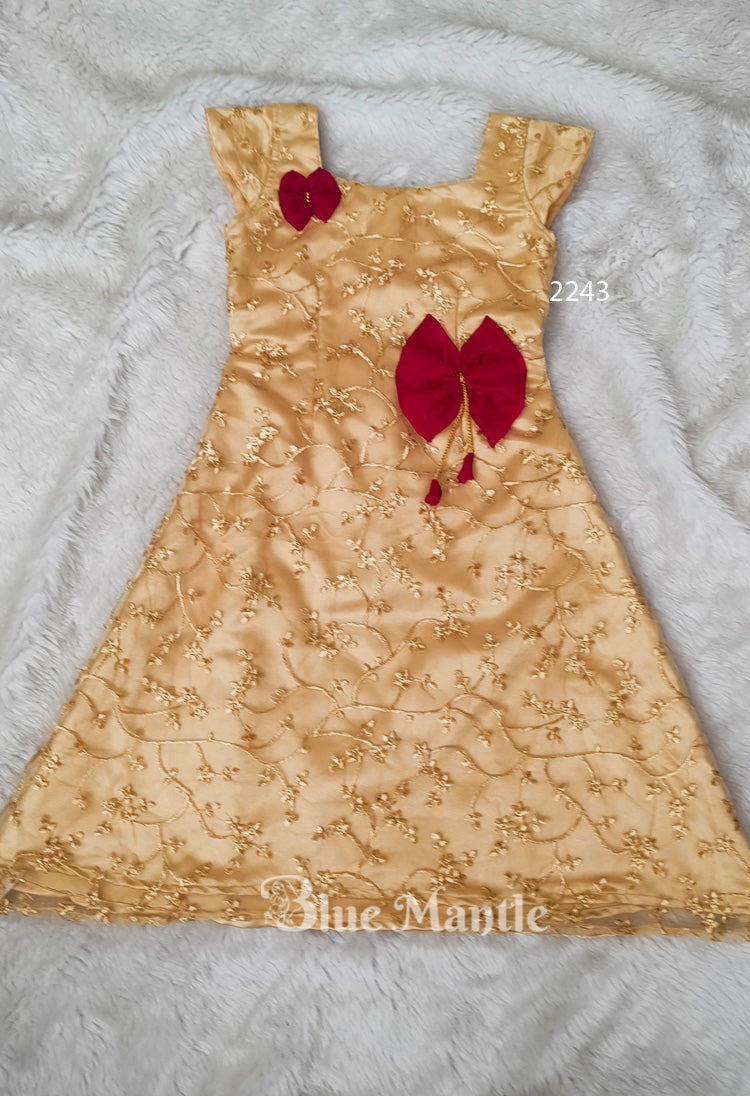 2243 Ready to Dispatch: Golden Aline Frock