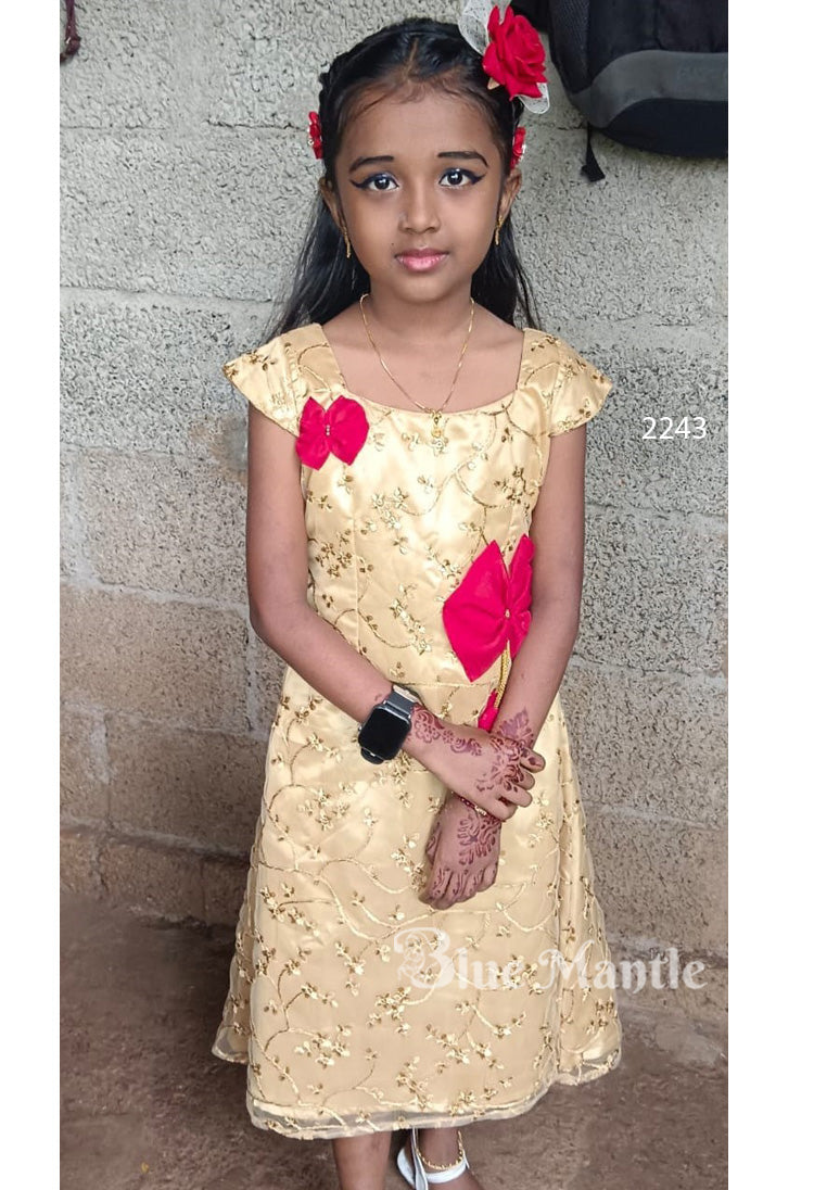 2243 Ready to Dispatch: Golden Aline Frock