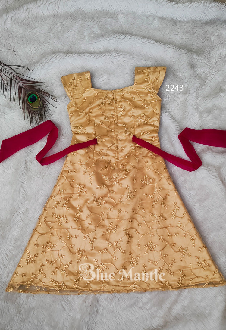 2243 Ready to Dispatch: Golden Aline Frock