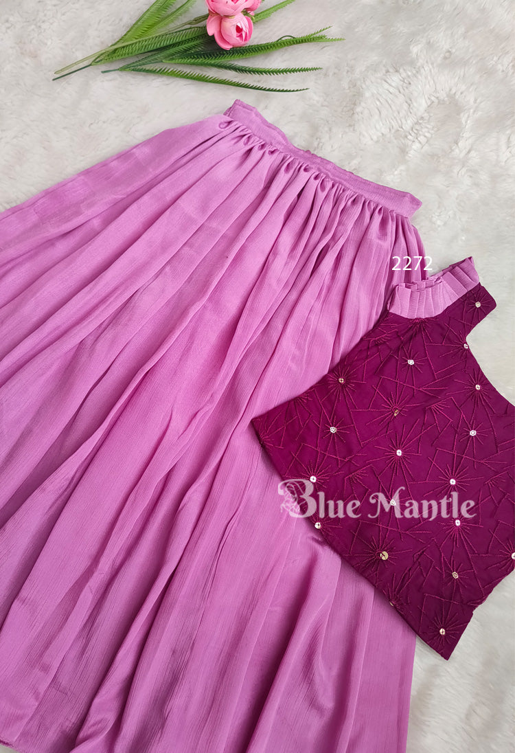 2272 Ready to Dispatch: Grape Skirt & Blouse