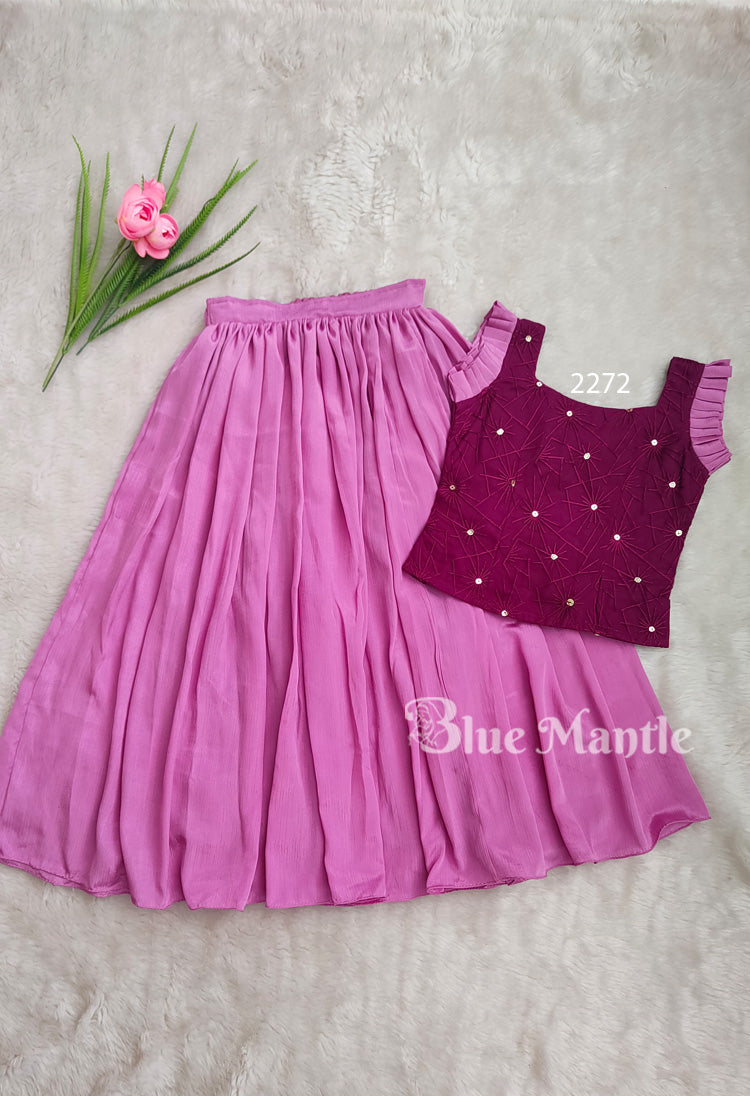 2272 Ready to Dispatch: Grape Skirt & Blouse