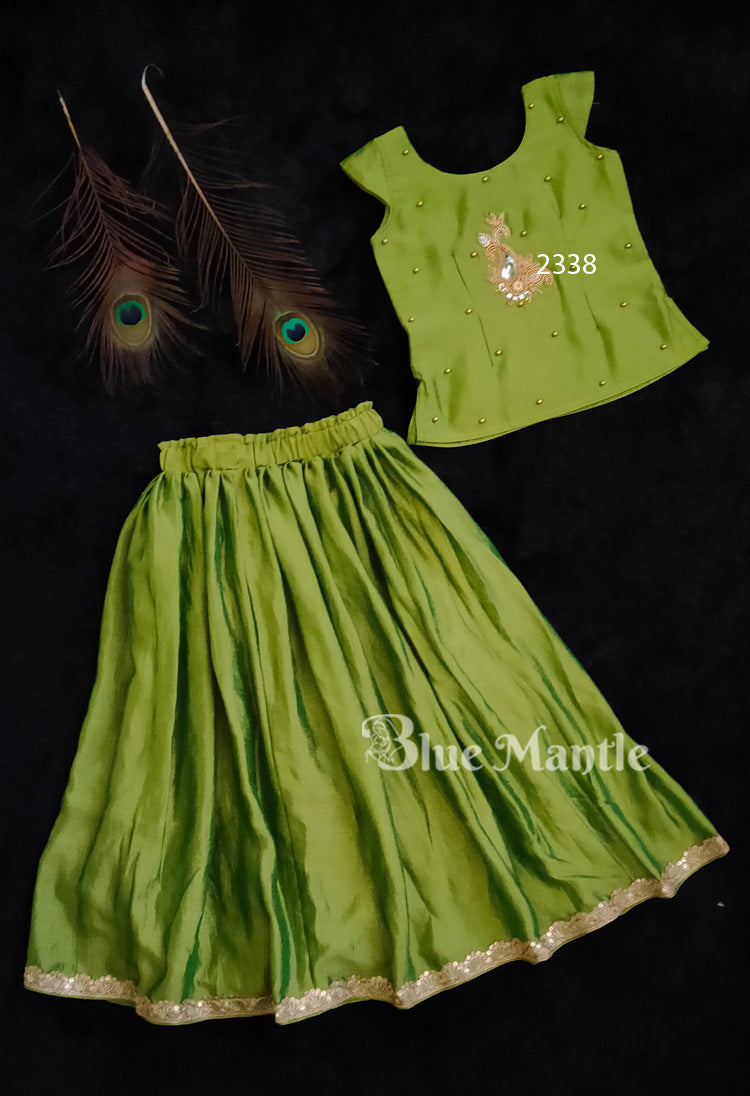 2338 Ready to Dispatch: Pista Green skirt & Top