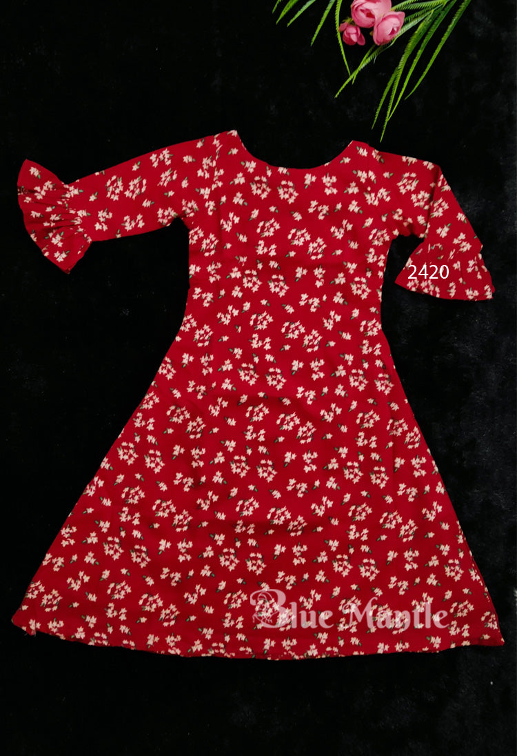 2420 Ready to Dispatch: Red Aline Frock