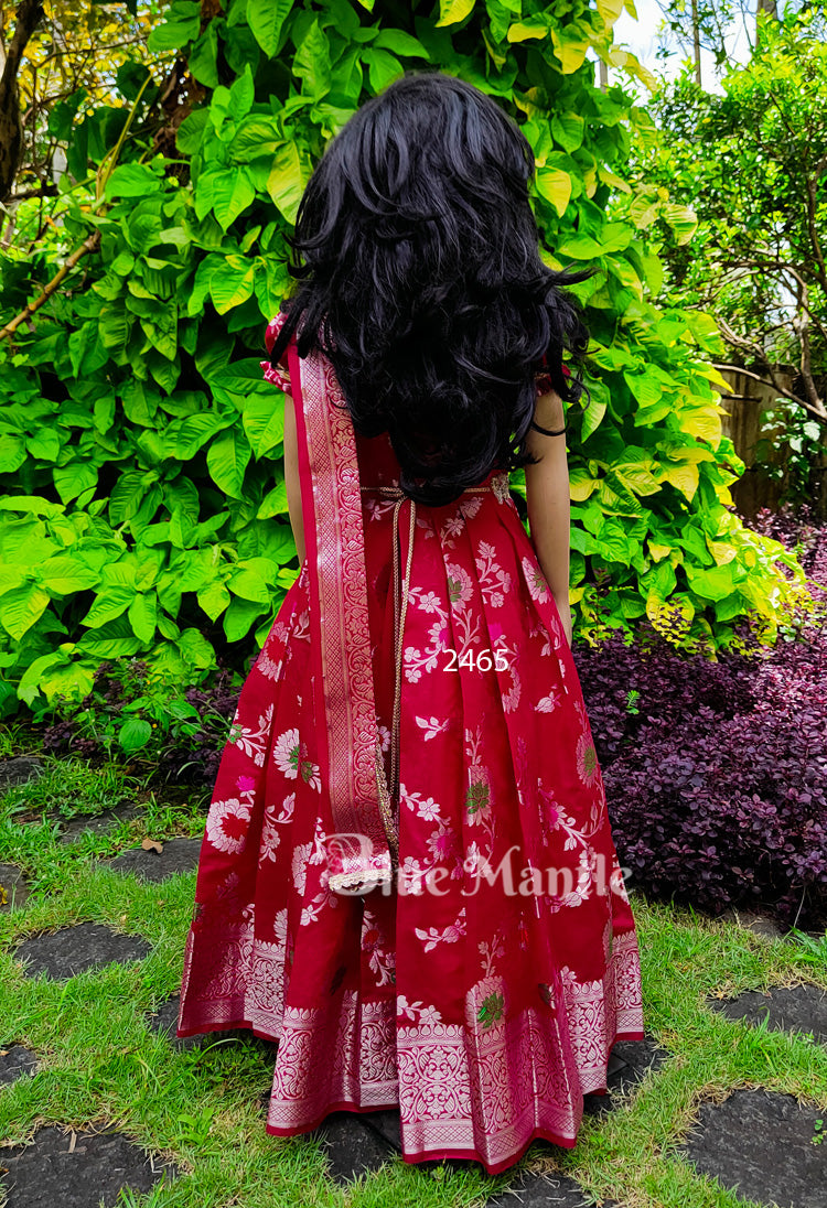 2465 Ready to Dispatch: Hot pink Gown with Dupatta