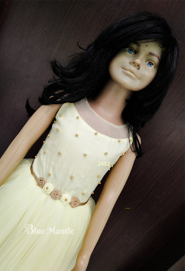 2482 Ready to Dispatch: LemonYellow Frock