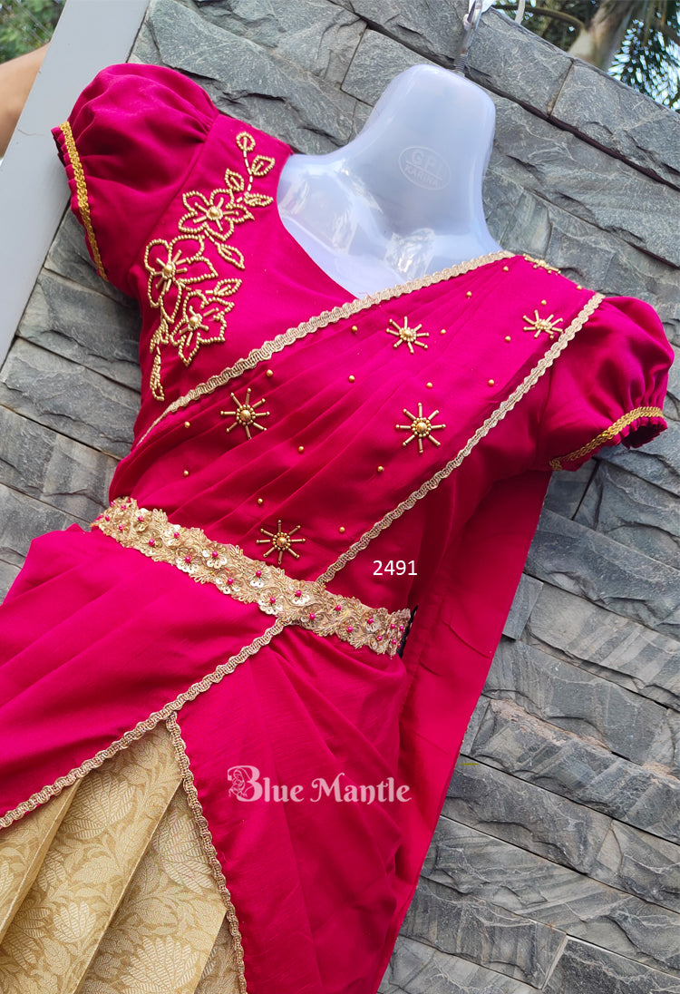 2491 Ready to Dispatch: "Nalina" PinkGolden Dhavani