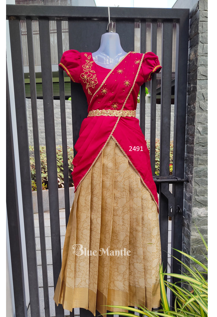 2491 Ready to Dispatch: "Nalina" PinkGolden Dhavani