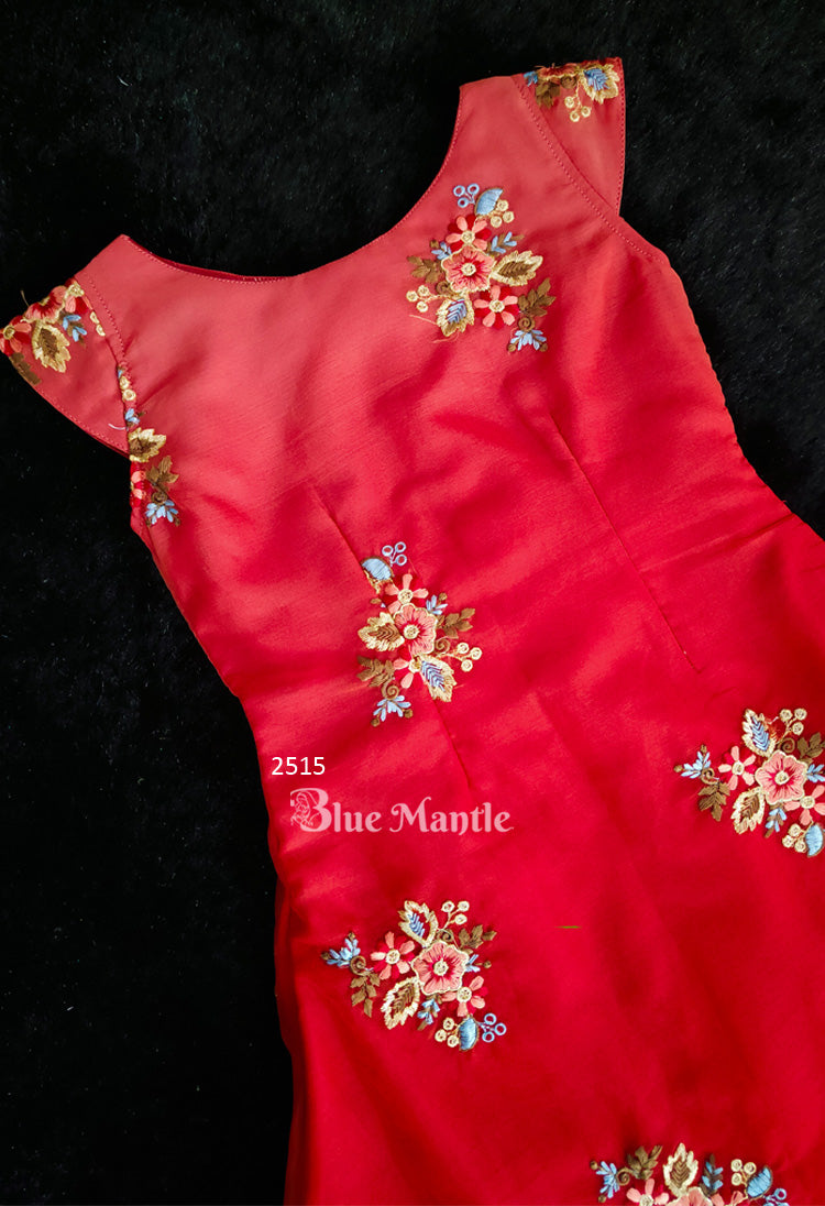 2515 Pre Order: Red Gradiant A-Line Frock, Dispatch on 10-15 days
