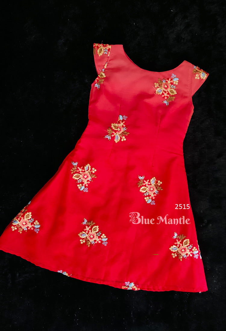 2515 Pre Order: Red Gradiant A-Line Frock, Dispatch on 10-15 days