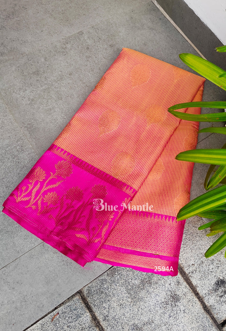2594A Ready to Dispatch: Pingalam Orange & Pink Saree