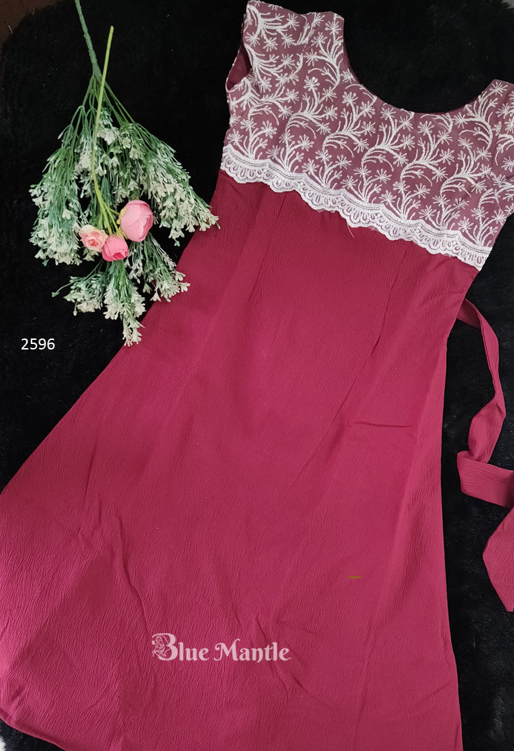 2596 Ready To Dispatch: Grape A-Line Frock