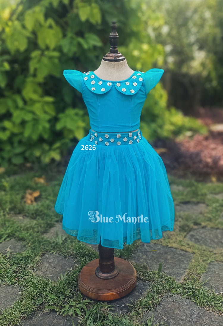 2626 Ready to Dispatch: Blue Crop top and Middy
