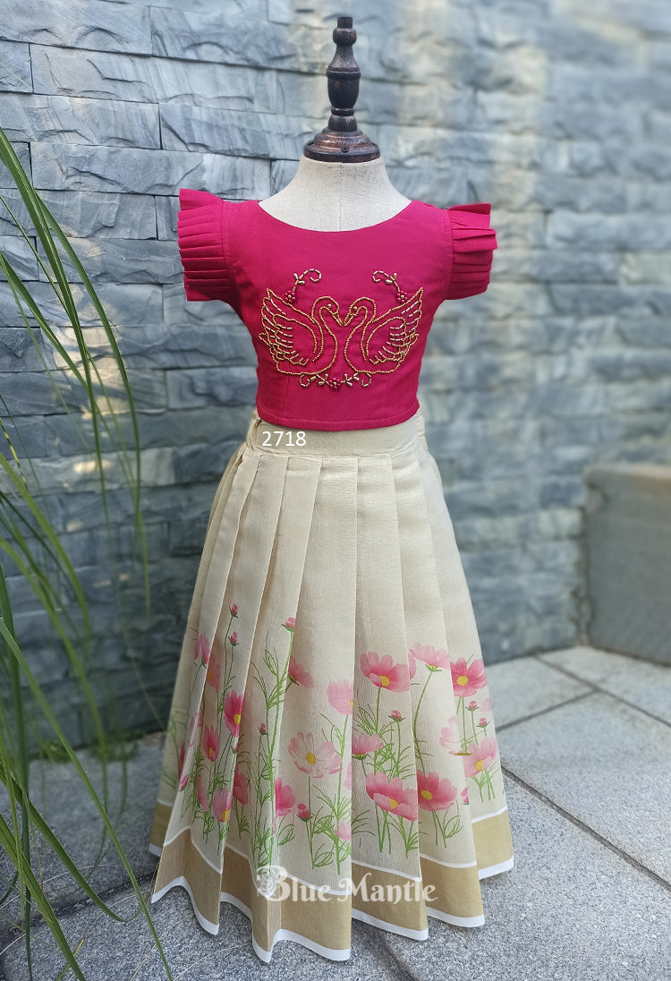 2718 Ready to Dispatch: "ARAYANNAM" Full skirt& crop top