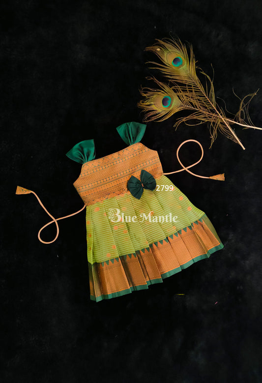 2799 "Green & Light Green" Frock -Sending in 4 Days
