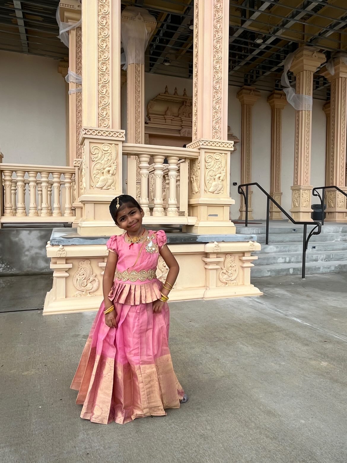 1763: Rose gold Skirt & Blouse with Dupatta Sending on October 28