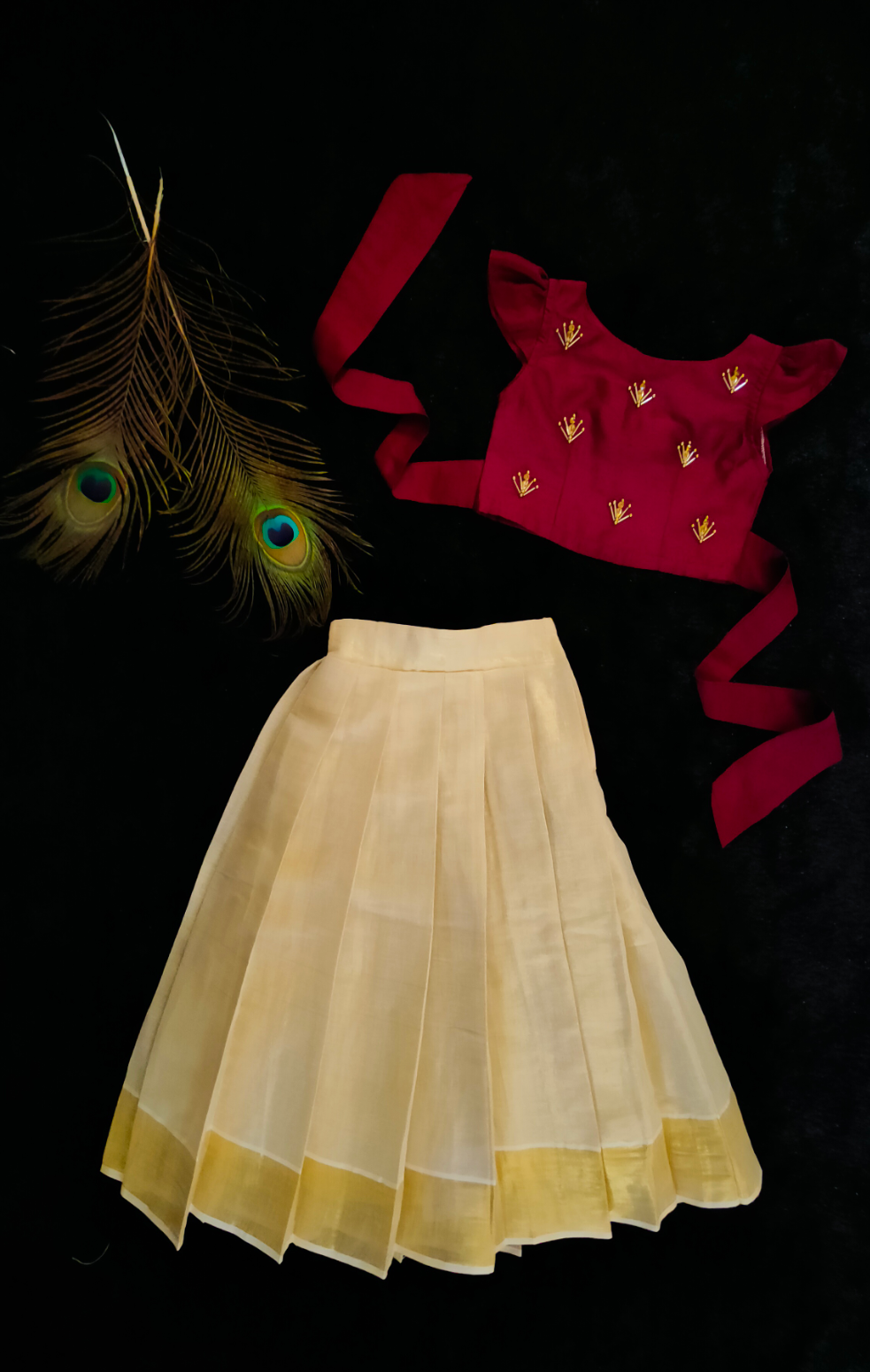St8 Ready to Dispatch: Maroon Blouse & Full skirt
