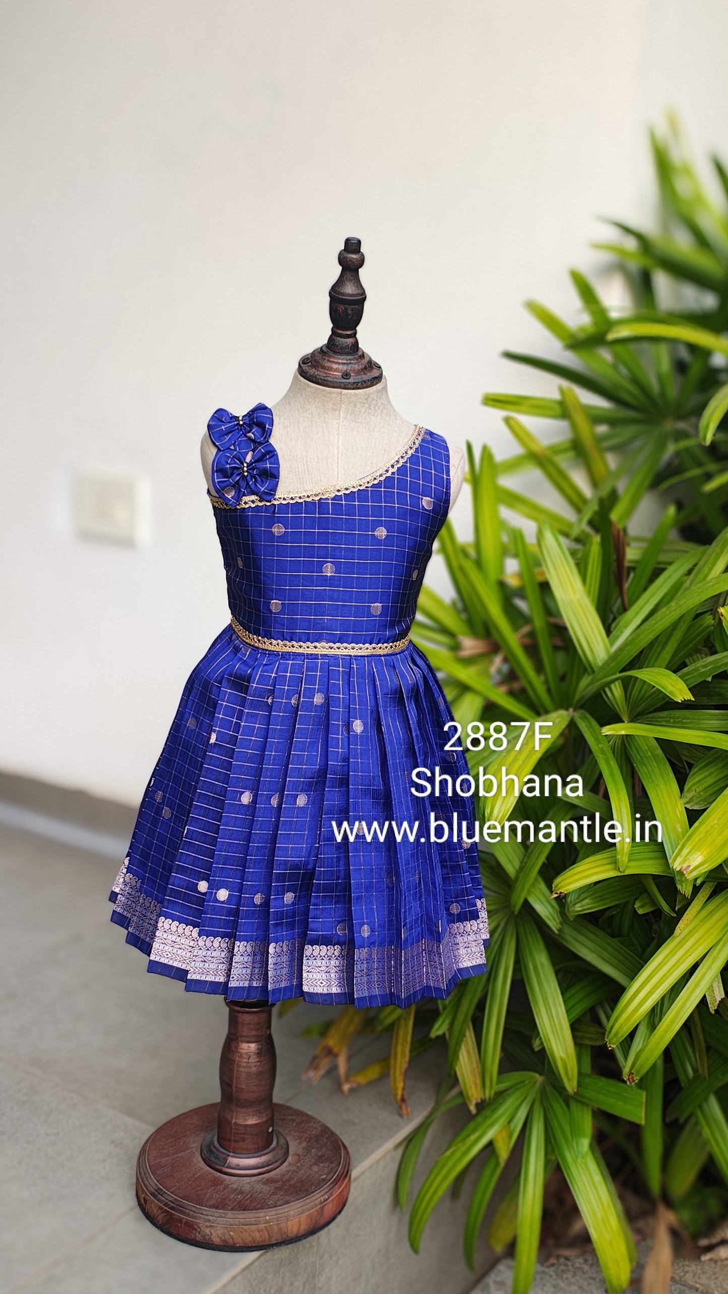 2887F: Shobhana Royal Blue Frock - Ready to Dispatch