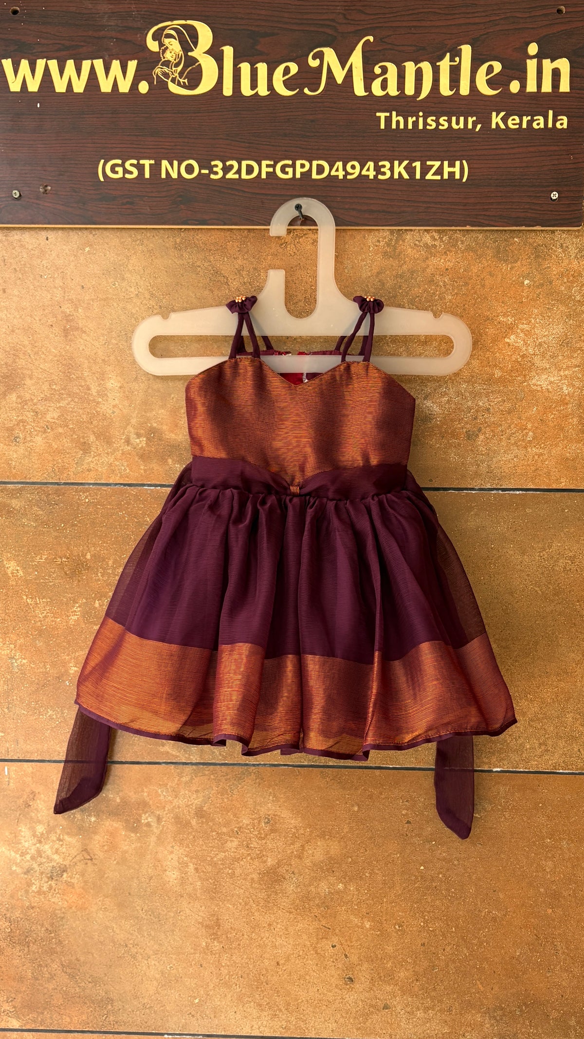 SDBM1045: Grape and Bronze Cute Frock- Ready to Dispatch