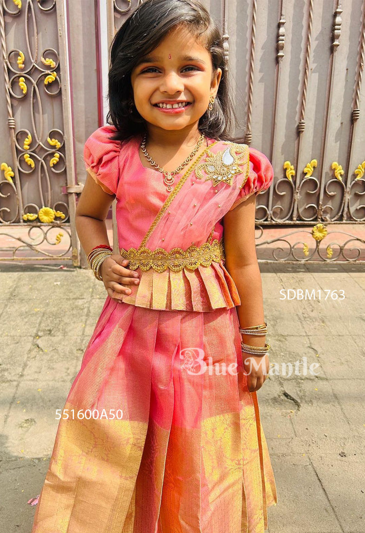 1763: Rose gold Skirt & Blouse with Dupatta Sending on October 28
