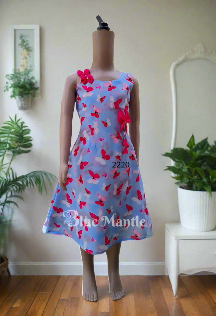 2220 Ready to Dispatch: Gray Butterfly Frock
