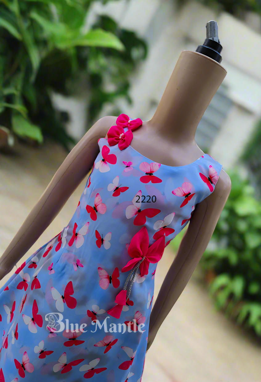 2220 Ready to Dispatch: Gray Butterfly Frock