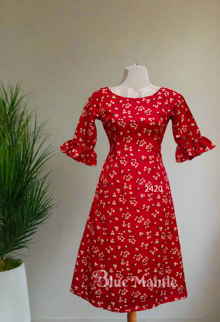 2420 Ready to Dispatch: Red Aline Frock