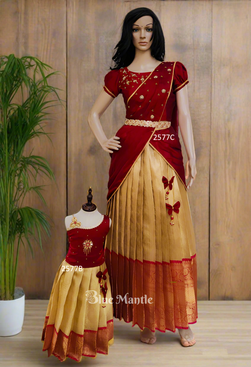 2577D compo : "URVASHI" Dhavani & Full skirt and Crop top