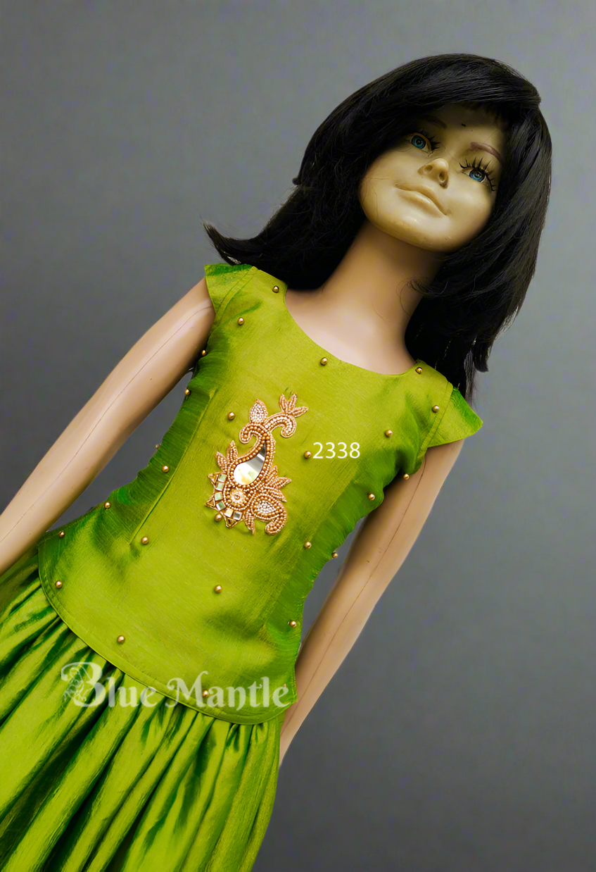 2338 Ready to Dispatch: Pista Green skirt & Top