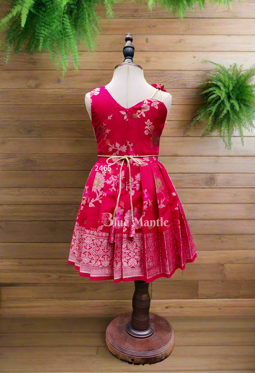 2465A Ready to Dispatch: Hot Pink Frock.
