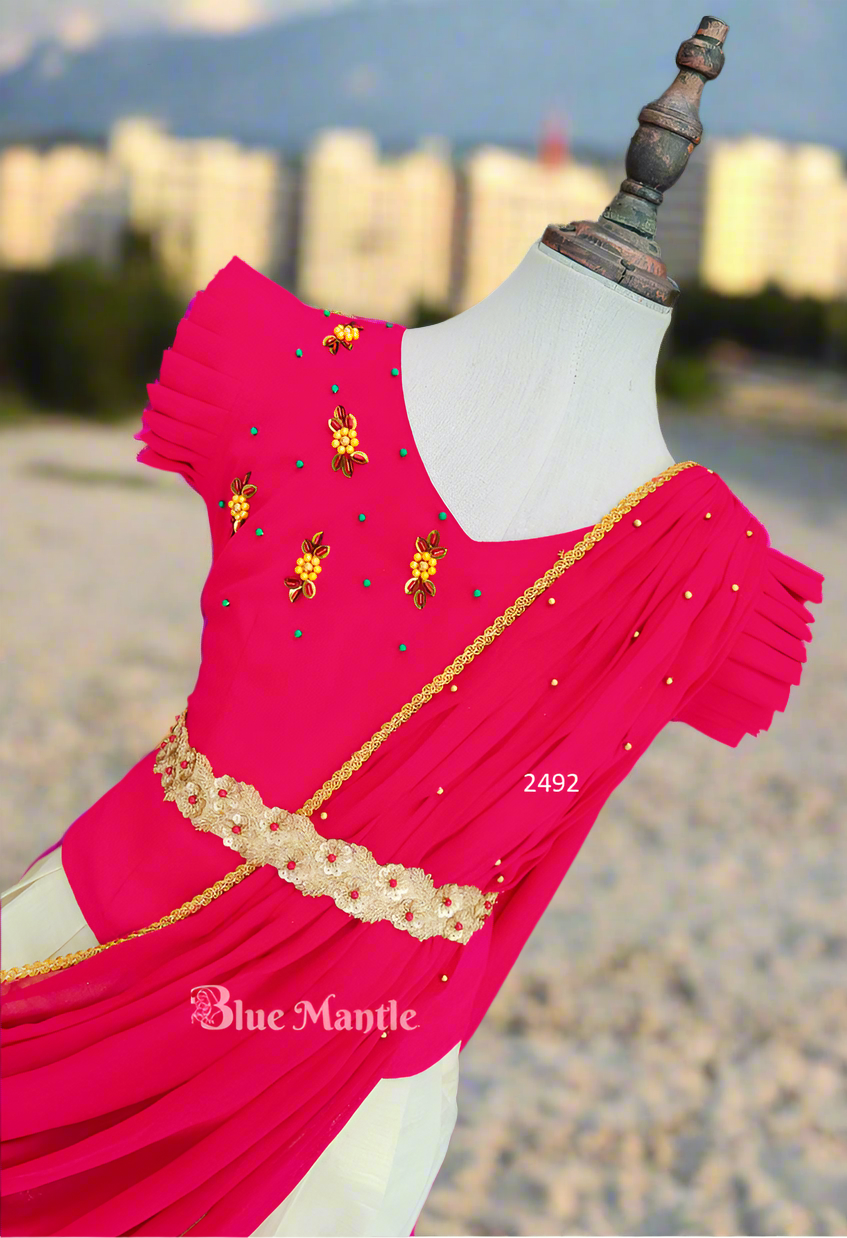 2492 Ready to Dispatch: Pink&Mural Print Dhavani