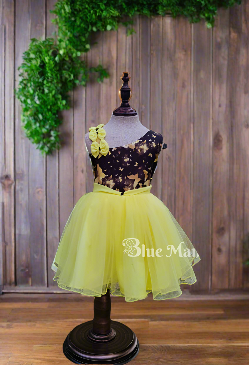 1978 Ready to Dispatch: Yellow & Black Butterfly Frock