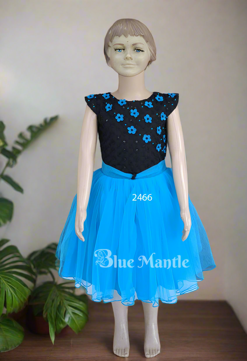 2466 Ready to Dispatch: Black &blue Frock