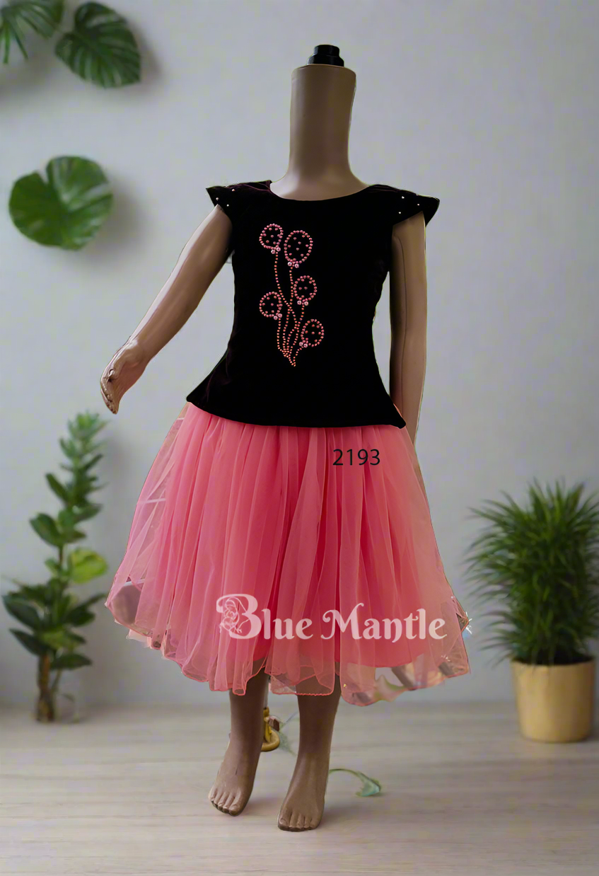 2193 Ready to Dispatch: Coffee Brown& Peach Blouse and Middy
