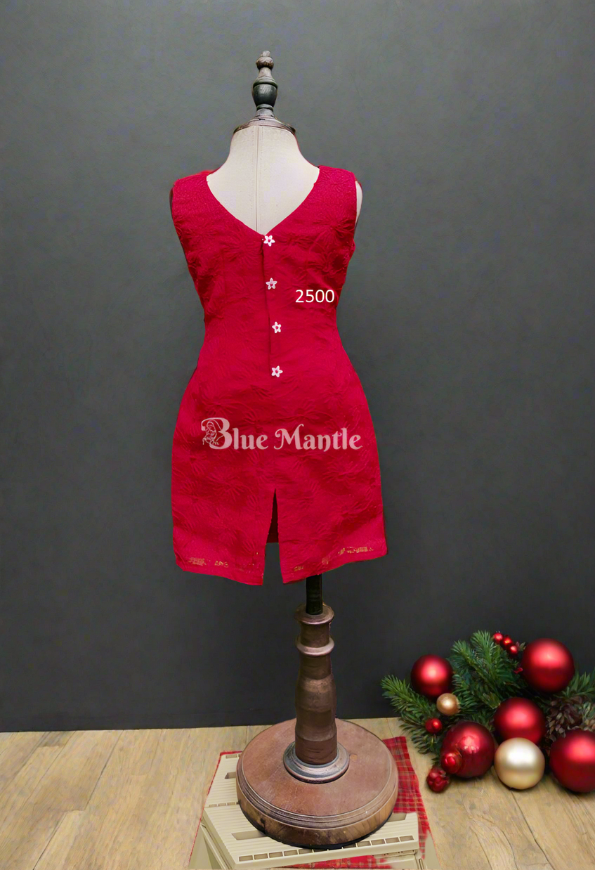 2500 Ready To Dispatch: Red DianaCut Frock