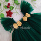 SDBM1100 Ready to Dispatch: Bottle Green and Golden Cute Frock