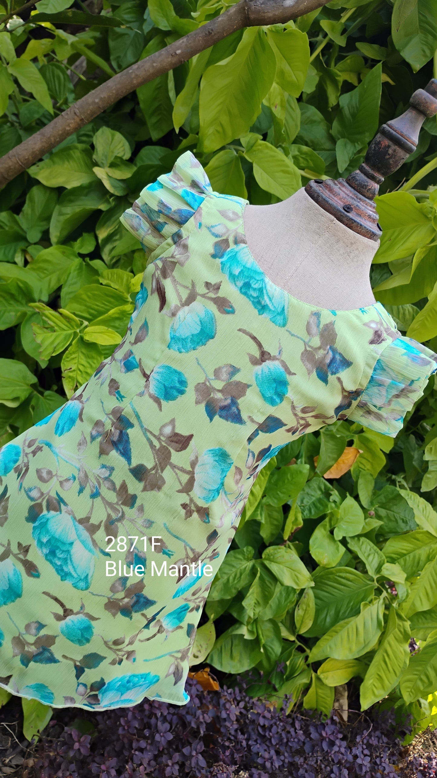 2871F: Pista Green Frock - Ready to Dispatch