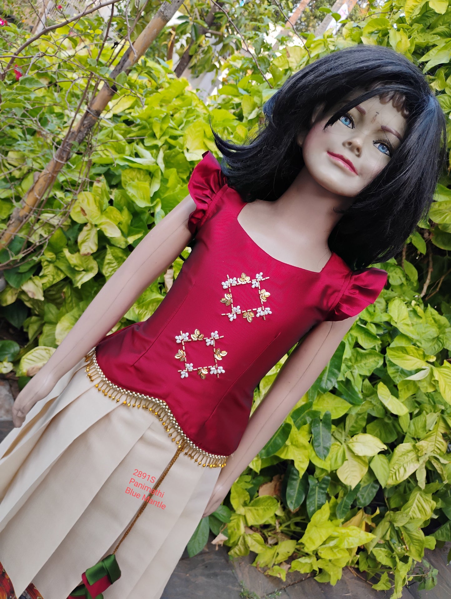 2891S:  "Panimathi" with Frill Cap Sleeve - Ready to Dispatch