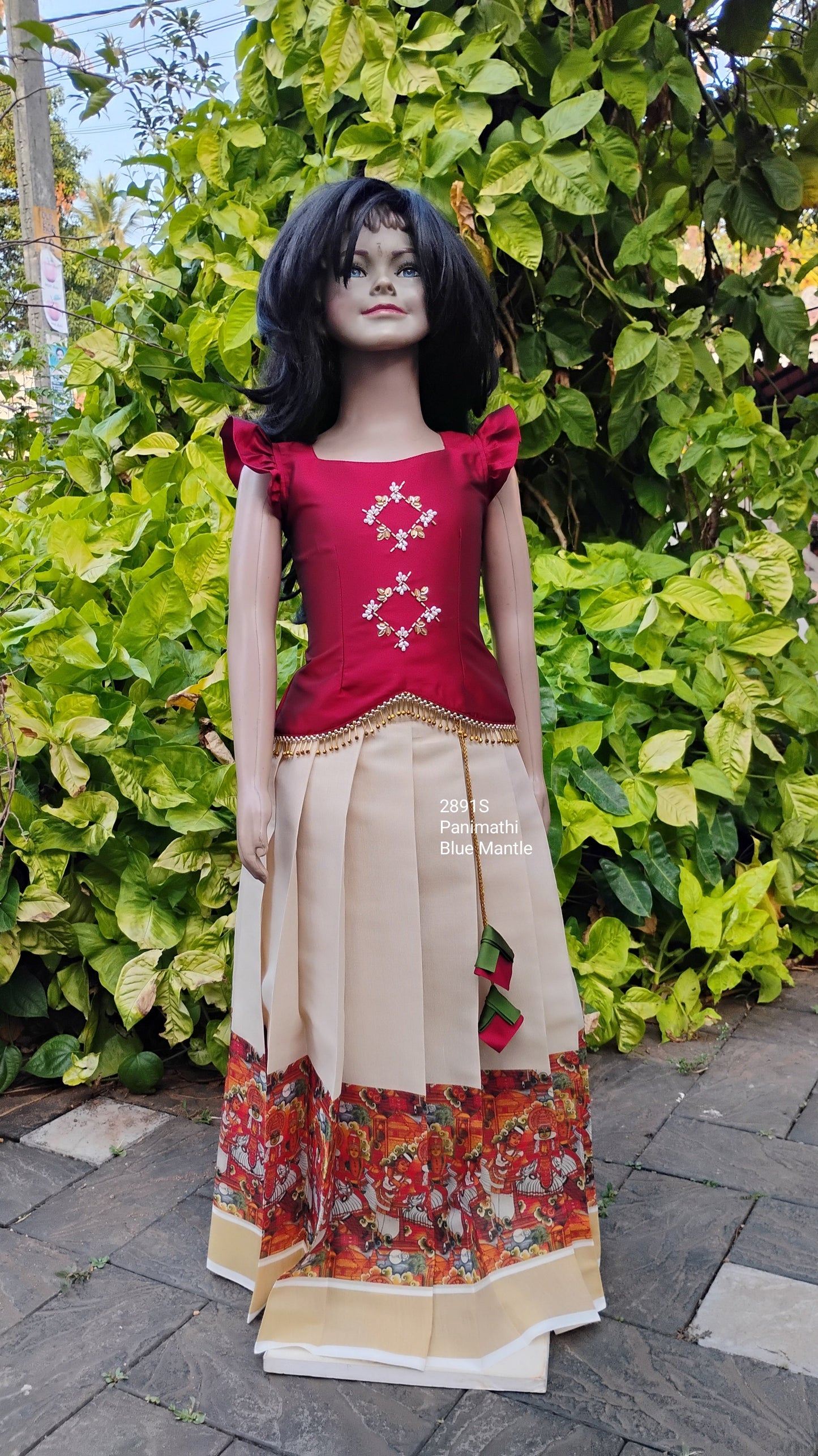 2891S:  "Panimathi" with Frill Cap Sleeve - Ready to Dispatch