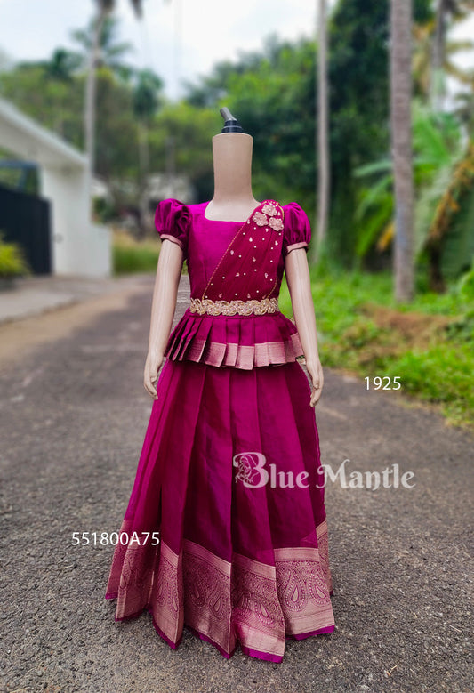 1925 Ready to Dispatch: Grape Skirt & Blouse with Dupatta