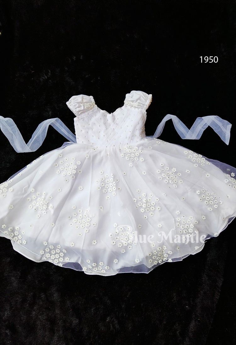 1950 Ready to Dispatch: White Baby Frock
