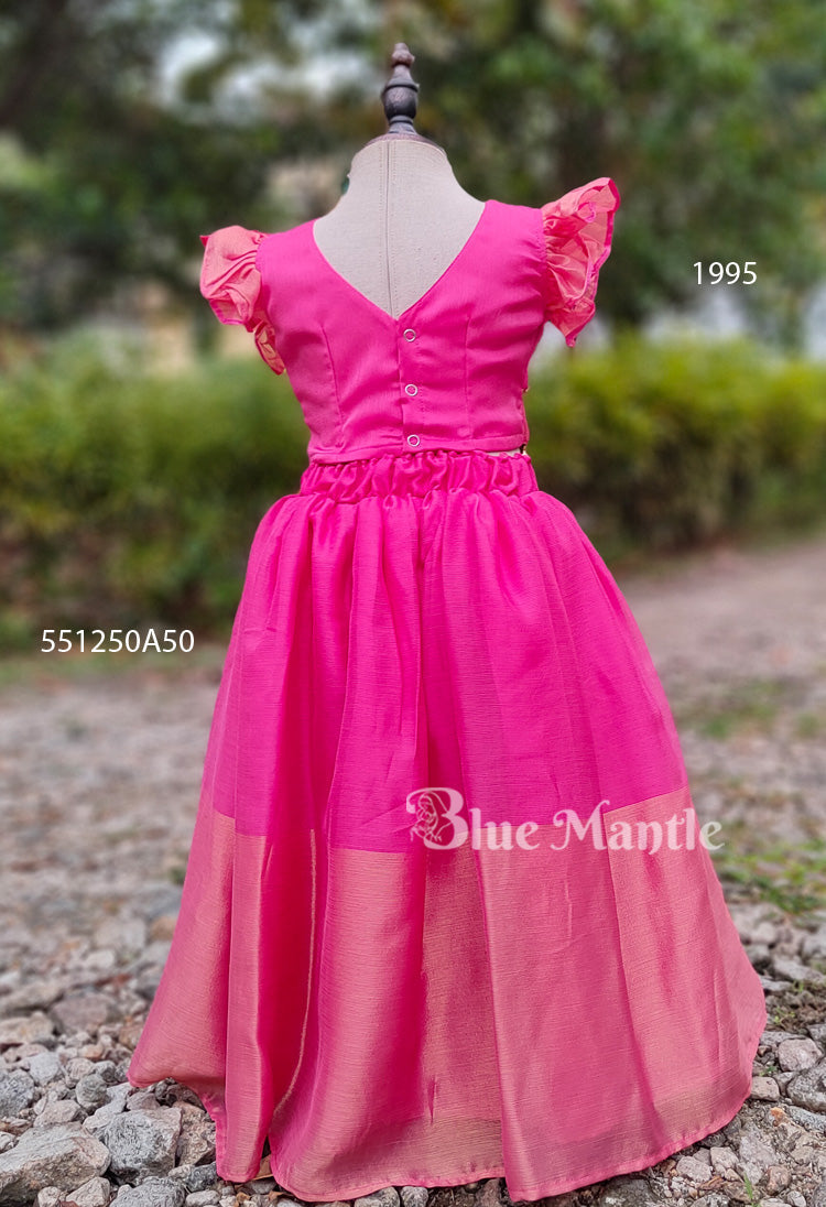 1995 Ready to Dispatch: Blooming Pink Skirt & Crop Blouse